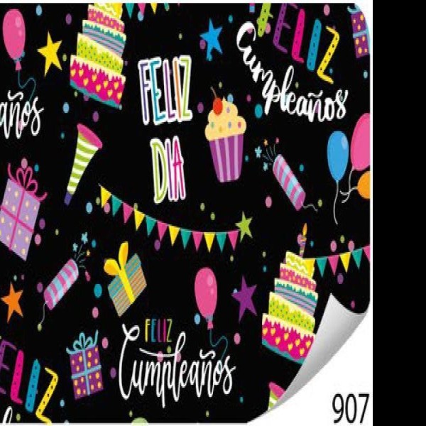 PAPEL COUCHE CUMPLEAÑOS PADI 50X70 CM. E.25 C500